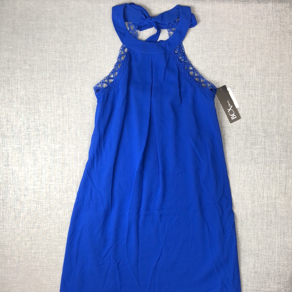 BCX Cobalt Crochet Dress Prom Homecoming Junior Size XS - Picture 2 of 6